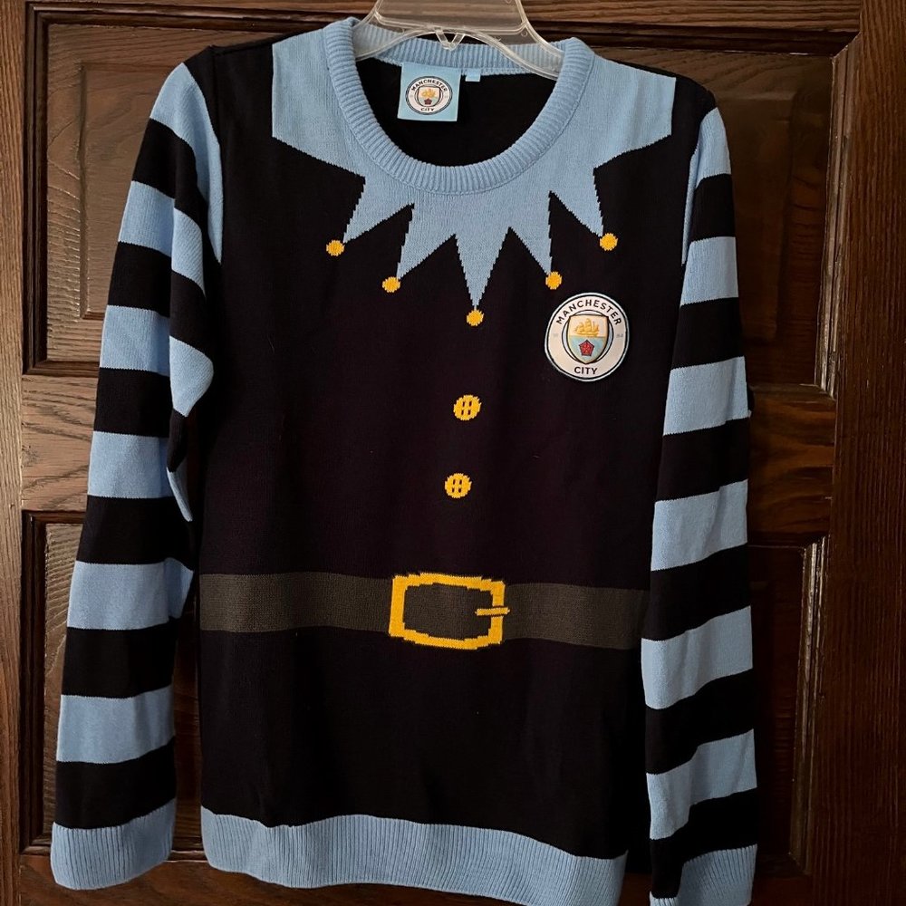 Boys Manchester City Holiday Sweater - Jumper- Looks brand new